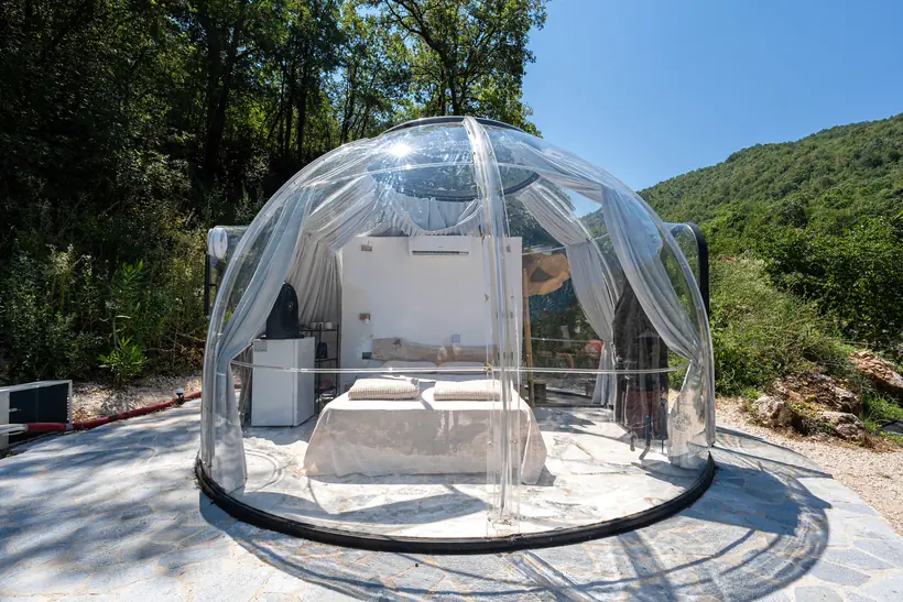 Transparent Sky Dome with mountain views at Zen Relaxing Village