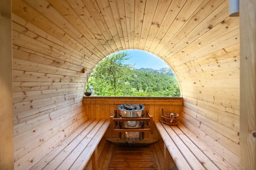 Pool, sauna and jacuzzi at Zen Relaxing Village