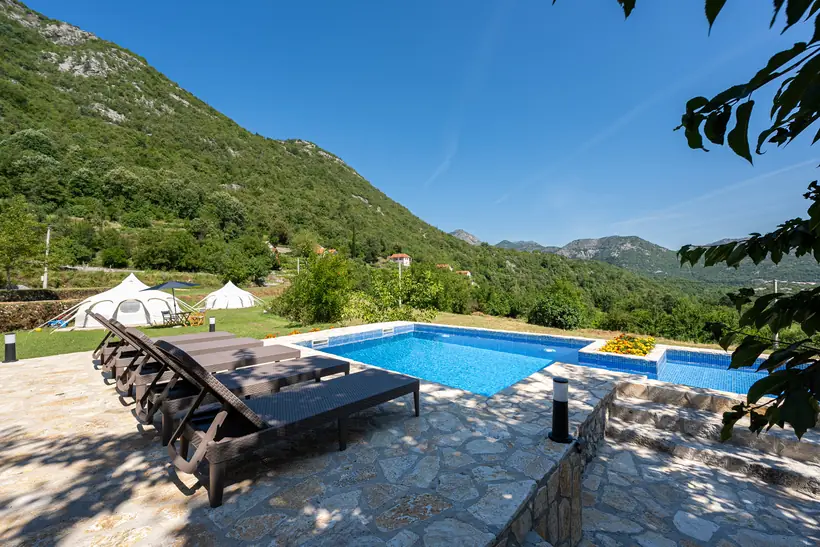 Pool, sauna and jacuzzi at Zen Relaxing Village