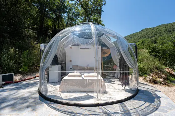 Glamping dome with private jacuzzi and panoramic mountain views at Zen Relaxing Village, Montenegro