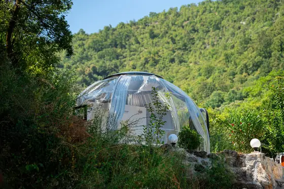 Glamping dome with private jacuzzi and panoramic mountain views at Zen Relaxing Village, Montenegro