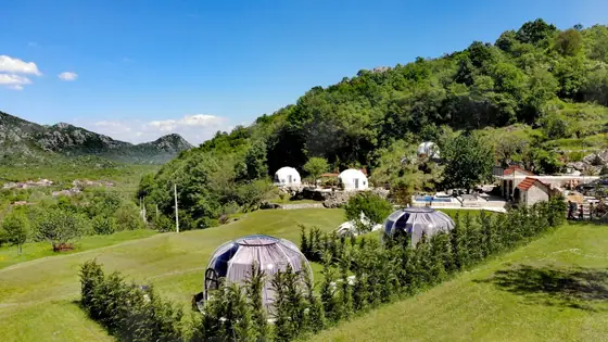 Glamping dome with private jacuzzi and panoramic mountain views at Zen Relaxing Village, Montenegro